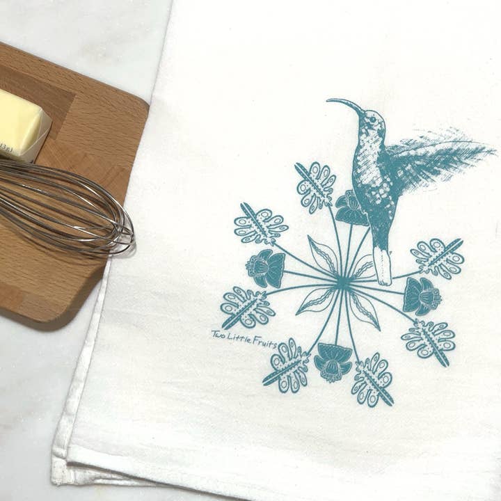 Two Little Fruits - Wholesale Tea towel - Hummingbird Kitchen Towel – Floral Home & Tabletop3