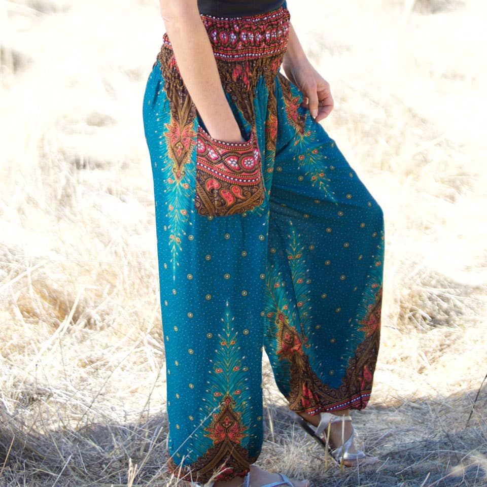 Zig Zag Asian Collection - Wholesale Pants - Women's - Peacock Pants1