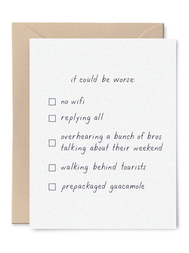 Poderia ser pior cartão de simpatia por atacado de Tiny Hooray