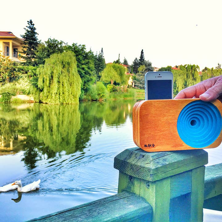 Bitti Gitti Design Workshop - Wholesale Speakers - BizViz Blue Wooden Sound System2