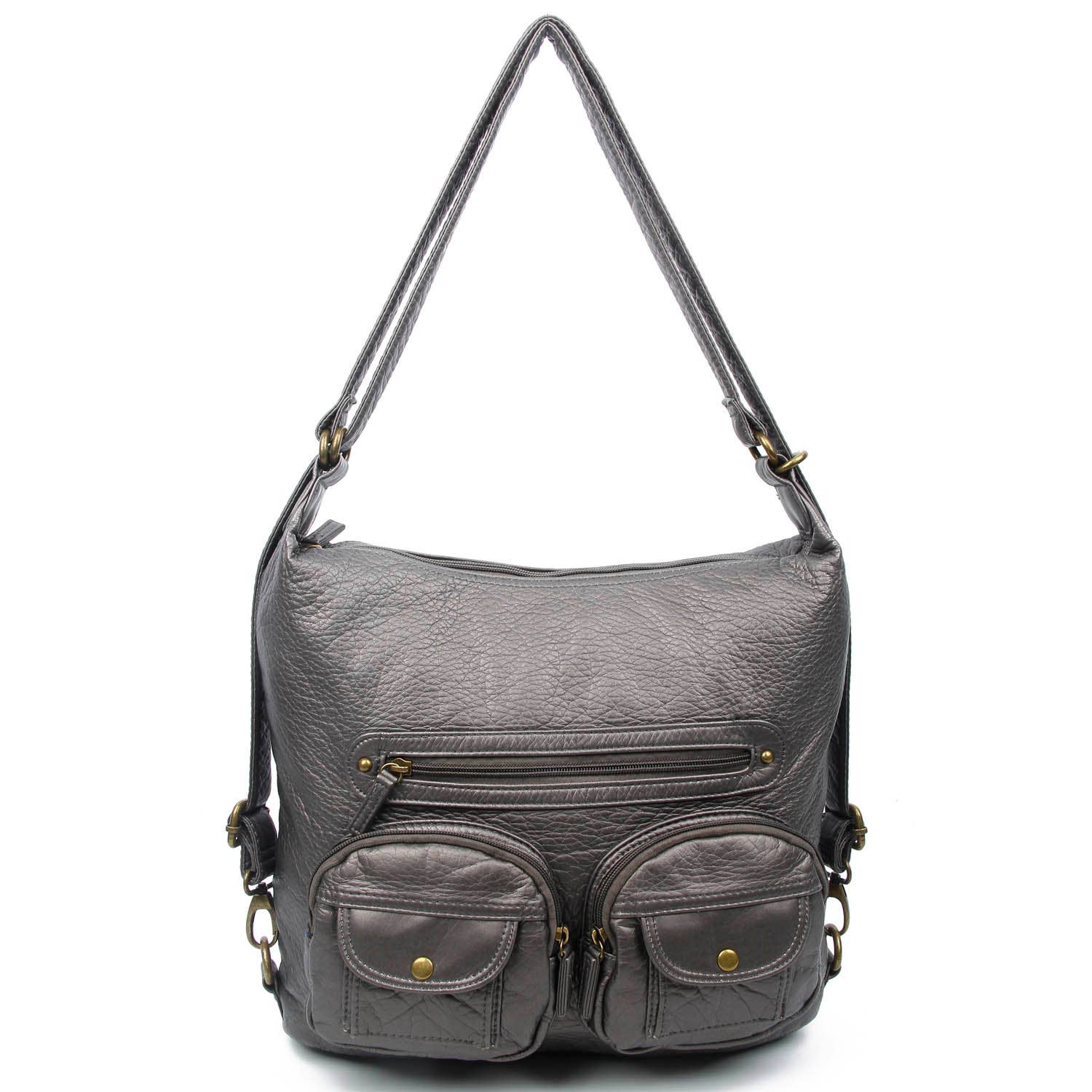 AMPERE CREATIONS - Wholesale Backpack - Women's - Convertible Soft Vegan Leather 3 in 1 Crossbody Backpack Bag14