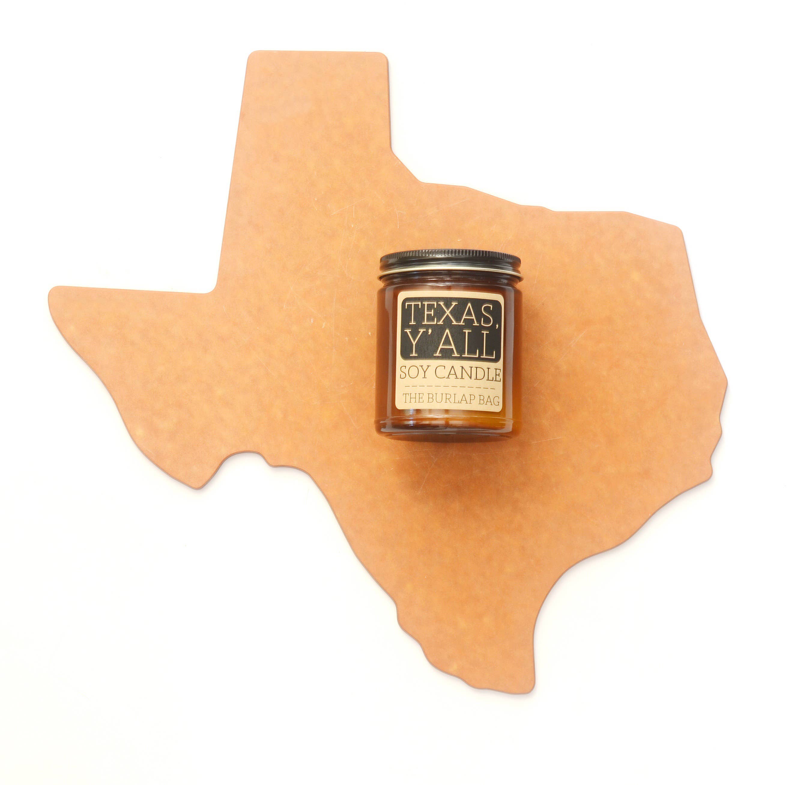 The Burlap Bag - Wholesale Jar/Filled Candle - Texas Y'all - Soy Candle 9oz3