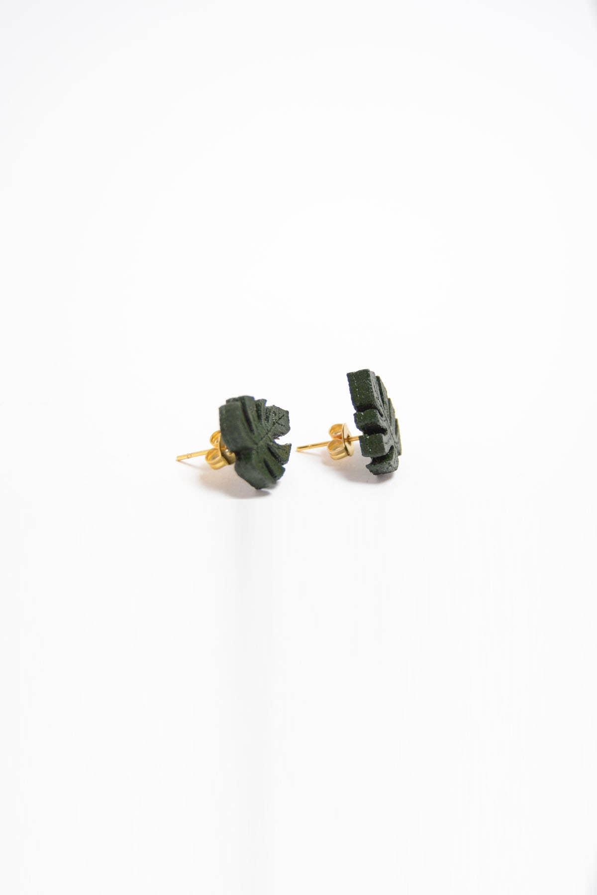 Stitch & Shutter - Wholesale Stud/Post Earrings - Monstera Studs3