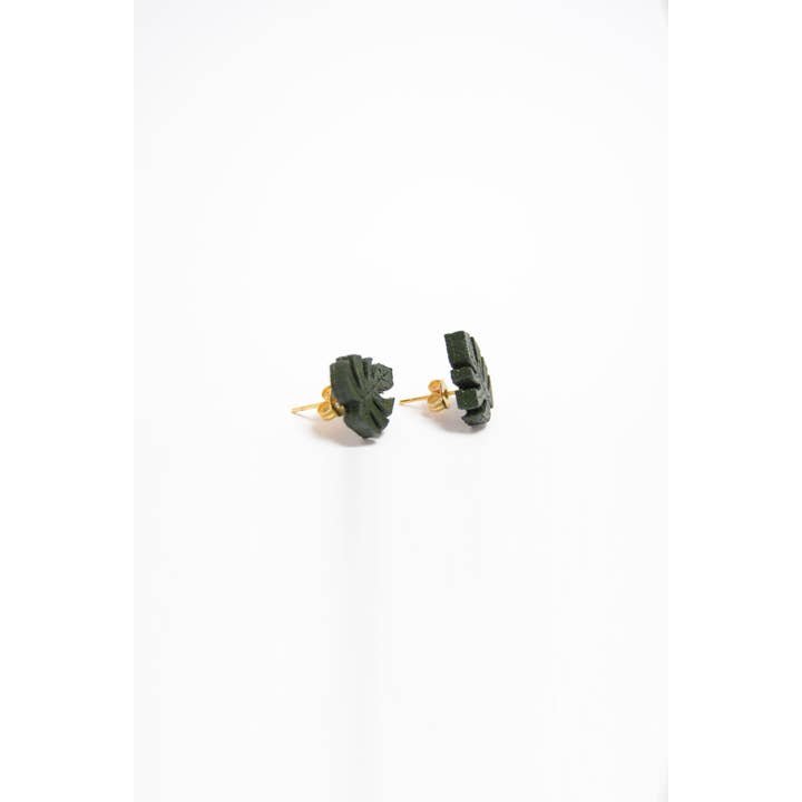Stitch & Shutter - Wholesale Stud/Post Earrings - Monstera Studs3