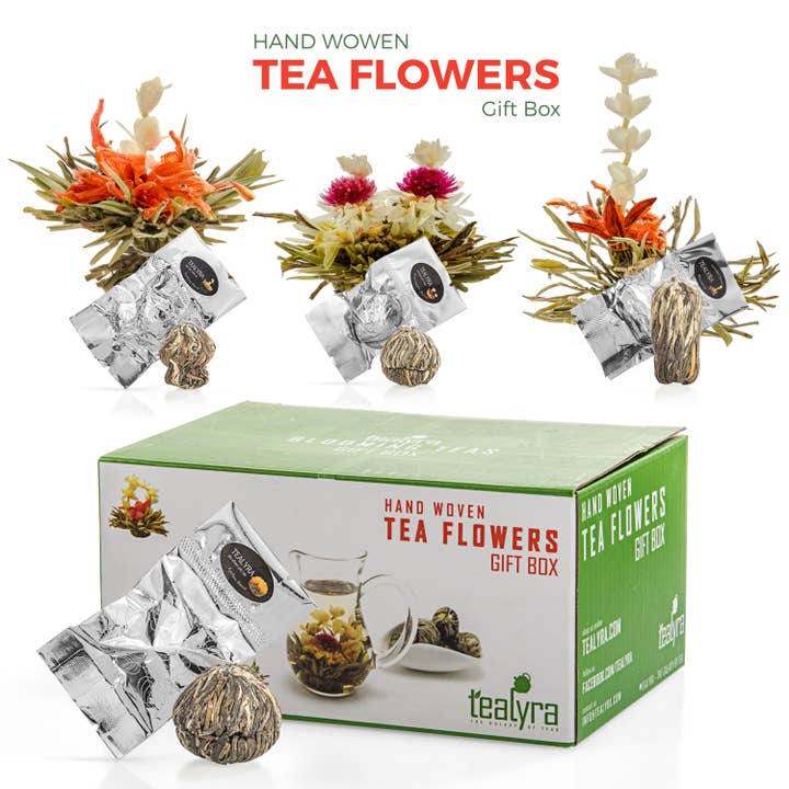 TEALYRA / LUXBE - Wholesale Loose tea - Flowering Blooming Tea Gift Box, 12 pcs Shapes & Flavors1