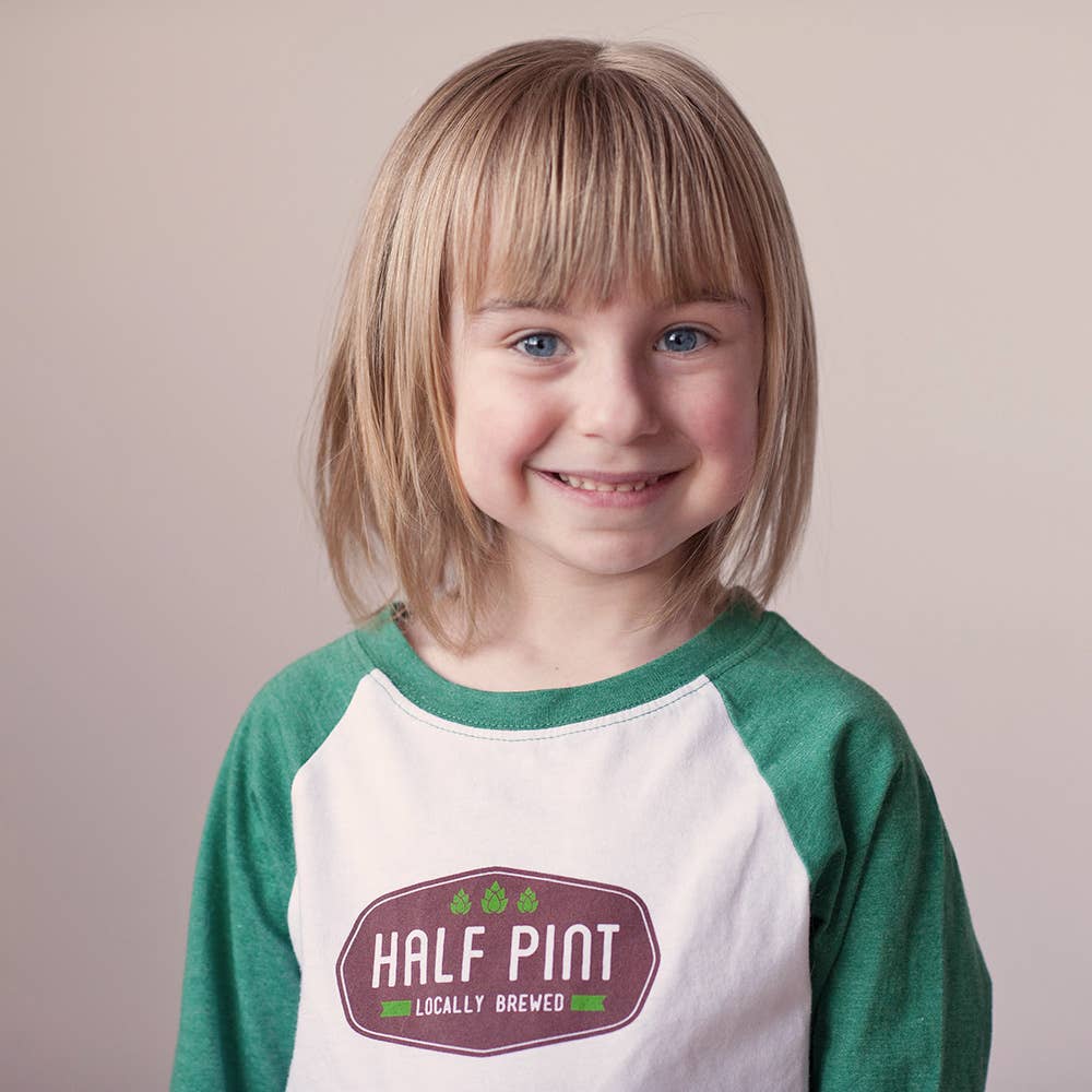 Sweetpea and Co. - Vente T-shirt sérigraphié – enfant - T-shirt raglan Half Pint pour enfant, t-shirt pour la rentrée1