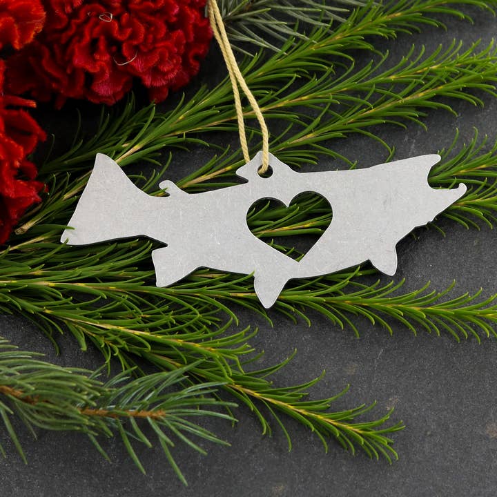 Iron Maid Art - Wholesale Ornament - Trout Fish Salmon Metal Holiday Gift Christmas Ornaments