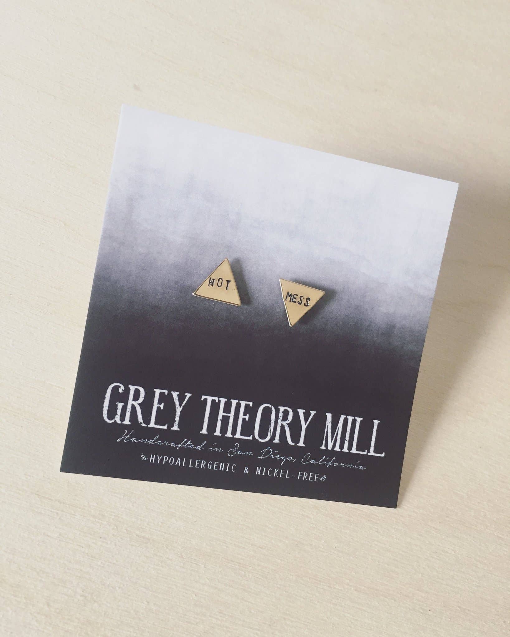Grey Theory Mill - Wholesale Stud/Post Earrings - Hot Mess, Triangle Earrings, minimalist gifts1