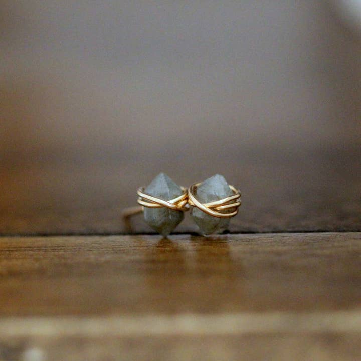 Pike Studs - Labradorite for wholesale by Saressa Designs