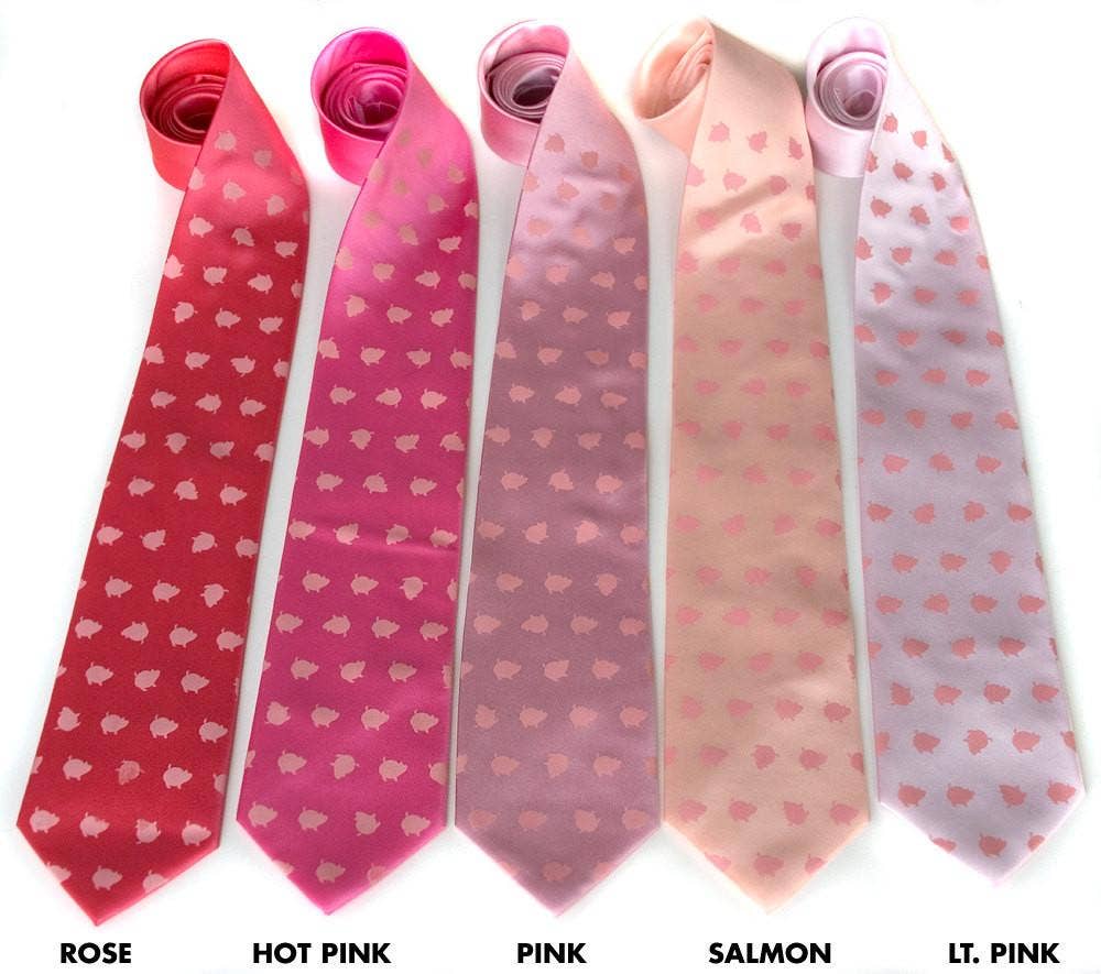 Cyberoptix Tie Lab - Wholesale Necktie - Men's - Piggy Pattern Necktie. "Porkadot" Microfiber Tie.1