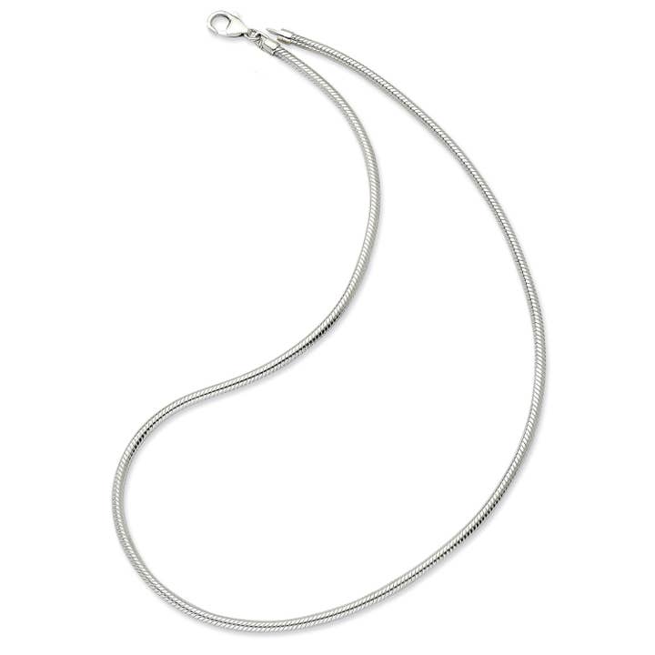 Versilberte Schlangenkette mit Karabinerverschluss (3 mm) für den Großhandel von West Coast Jewelry