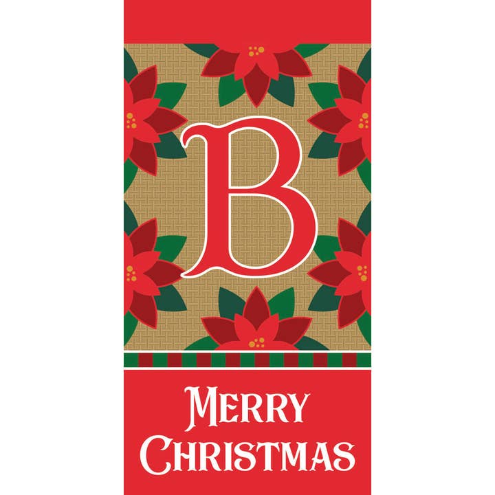 😲 "B" Merry Christmas Monogram Mini Flag for wholesale by Magnolia
