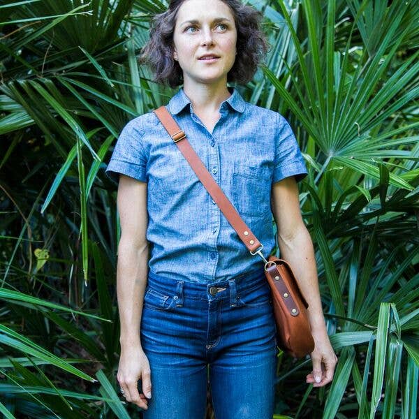 Rosa Saddle Bag Cowhide Front for wholesale by Hawks & Doves