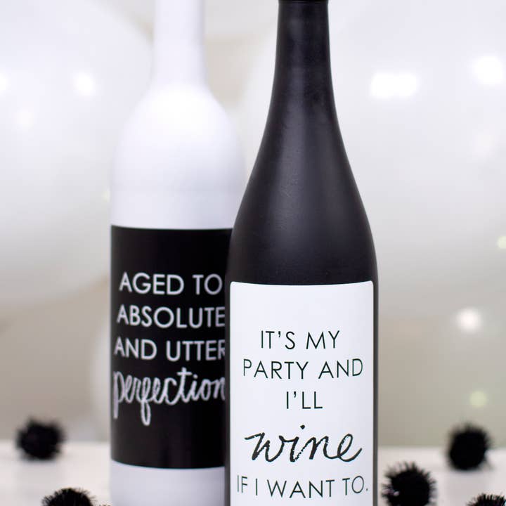 9th Letter Press – wholesale Presentetikett – Födelsedag vin etikett