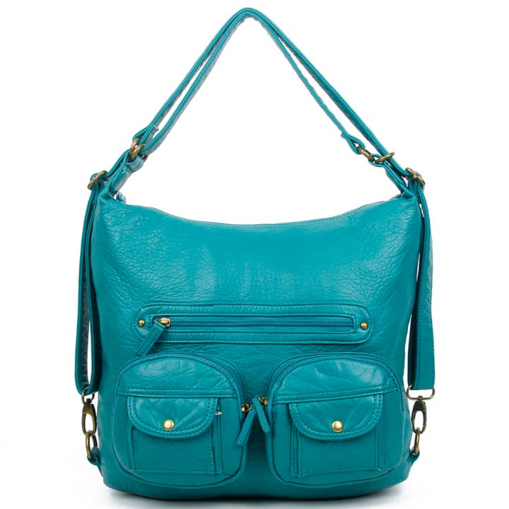 AMPERE CREATIONS - Wholesale Backpack - Women's - Convertible Soft Vegan Leather 3 in 1 Crossbody Backpack Bag34