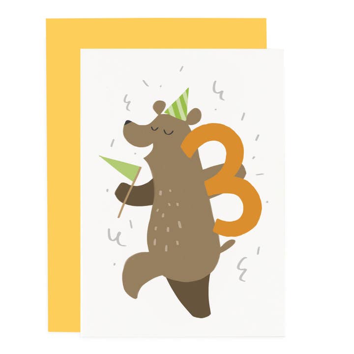 Party Animal 3rd Birthday Card for wholesale by Old English Company