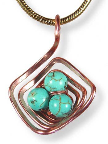 Pingente The Nest - Cobre Angular Robin Blue por atacado de LeDanse Limited Edition Jewelry