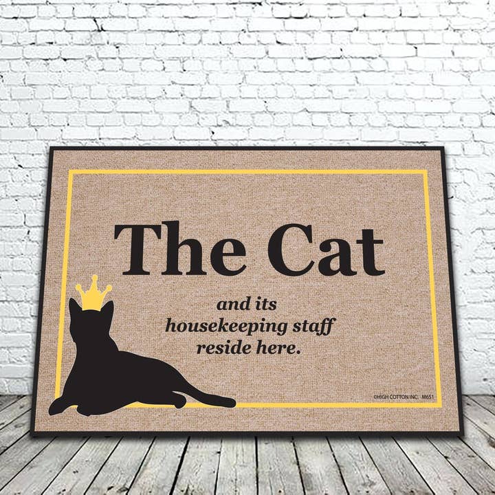 Cat & Housekeep Staff Mat for wholesale by High Cotton Gifts