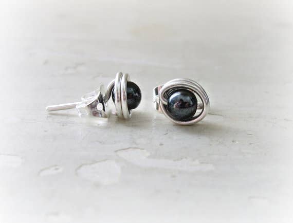 Contempo Jewelry - Wholesale Stud/Post Earrings - Tiny Hematite Sterling Stud Earrings3
