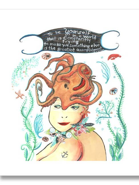 Mermaid Art Print-Beach Decor Home Decor Surf "Maude's Choice for wholesale by Mangoseed