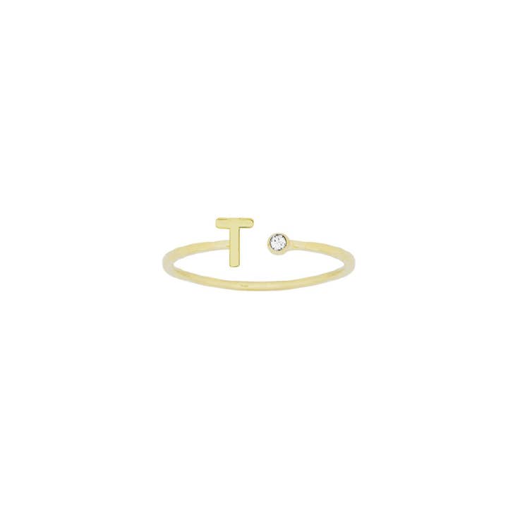 Katie Dean - Wholesale Band/Stacked Ring - 18K Gold Plated, Size 6 Initial Ring32