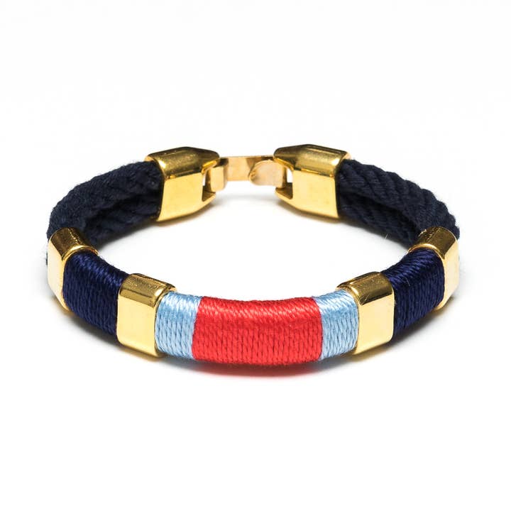 Newbury - Navy/Navy/LightBlue/Coral/Gold - Nautical Bracelet for wholesale by Allison Cole Jewelry