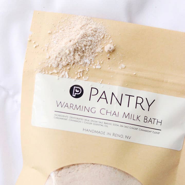 Pantry Products - Skin, Body, + Wellness - Wholesale Bath Salts - Warming Chai Milk Bath - 8oz - Hydrating Fall Bath Soak