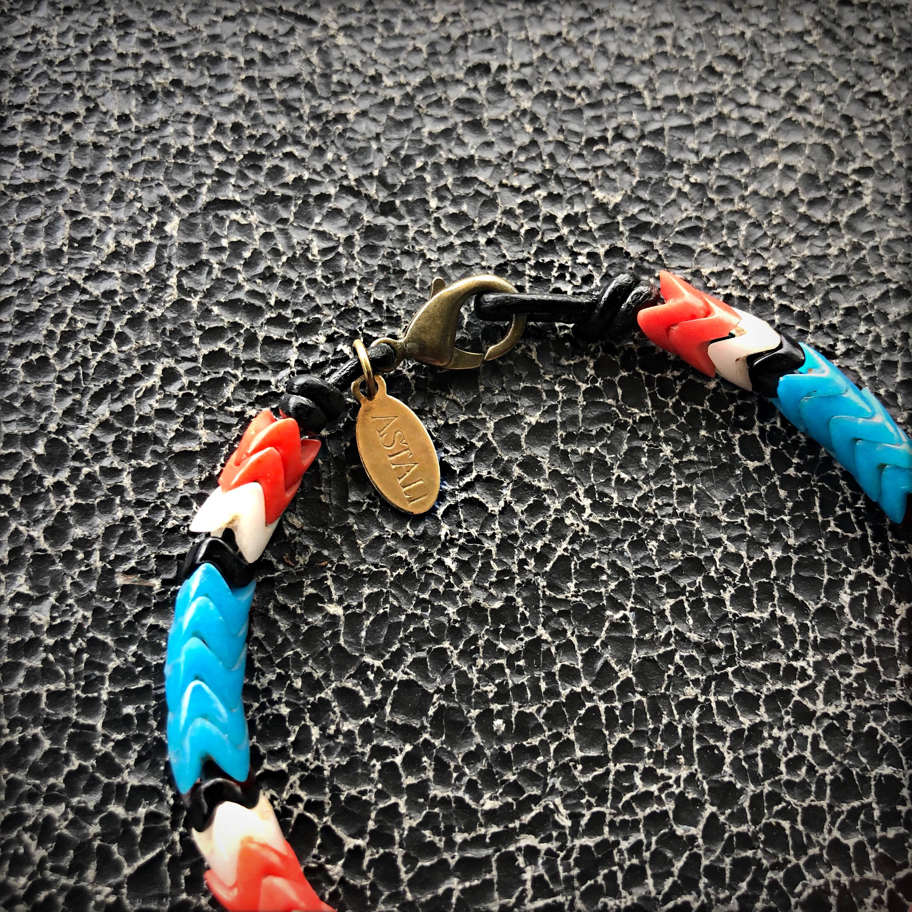 ASTALI - Vendita all'ingrosso Bracciale con perline - Bracciale in vetro Snake a perline Chevron modello Thunderbird2