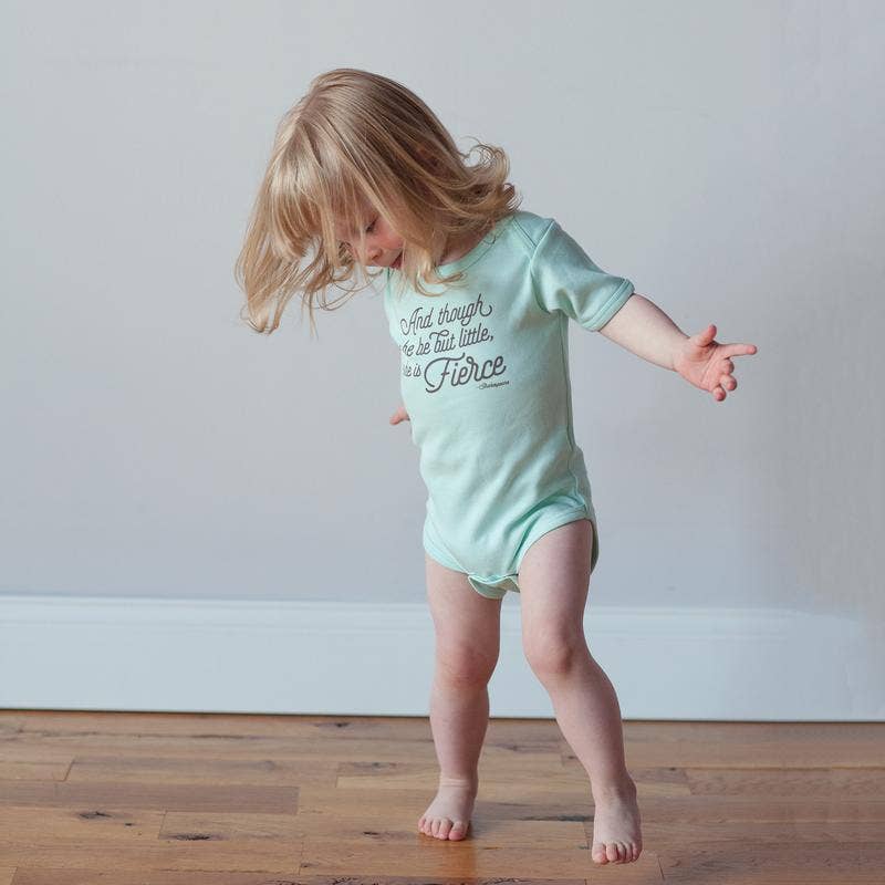 Sweetpea and Co. - Wholesale Bodysuit (Non-Footed) - Baby - She Is Fierce Baby Onesie in Mint, Baby Bodysuit2