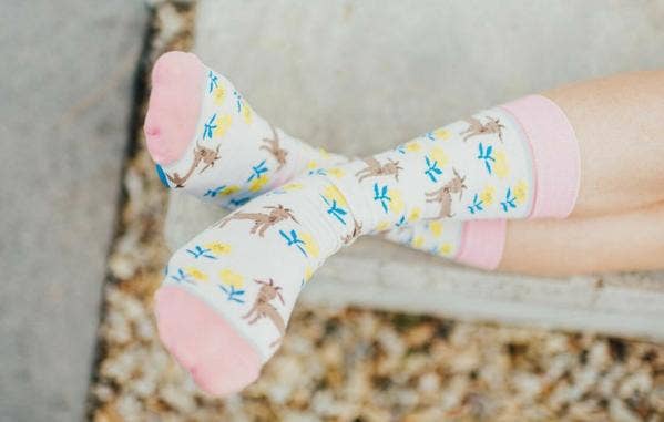 Woven Pear – Großhandel Socken – Damen – Crew-Socken, Ziege (I Kid You Not)2