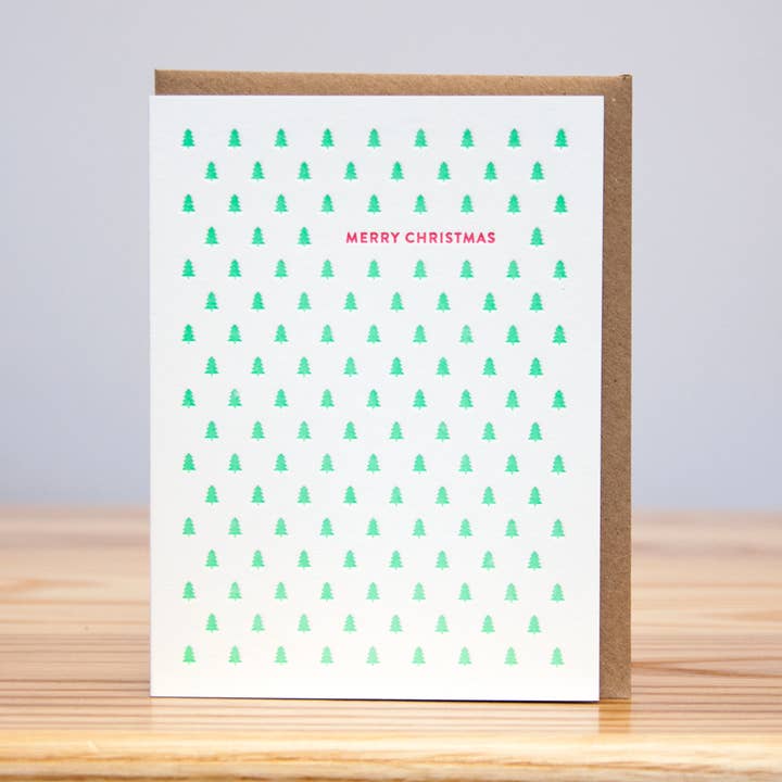 Motif arbre de Noël (typographie) pour la vente par Huckleberry Letterpress