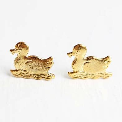 Swimming Duck Studs for wholesale by Diament Jewelry
