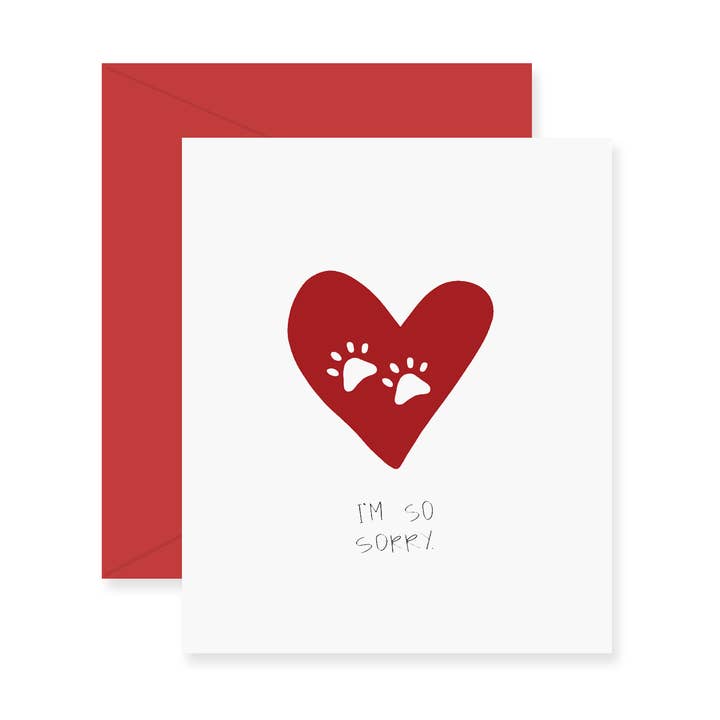So Sorry Paw Prints Greeting Card for wholesale by Fresh Out of Ink