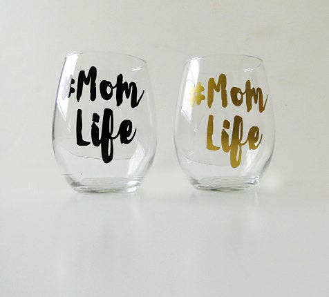 The Golden Type - Wholesale Wine Glass - Mom Life Stemless Wine Glass, mother's day gift0
