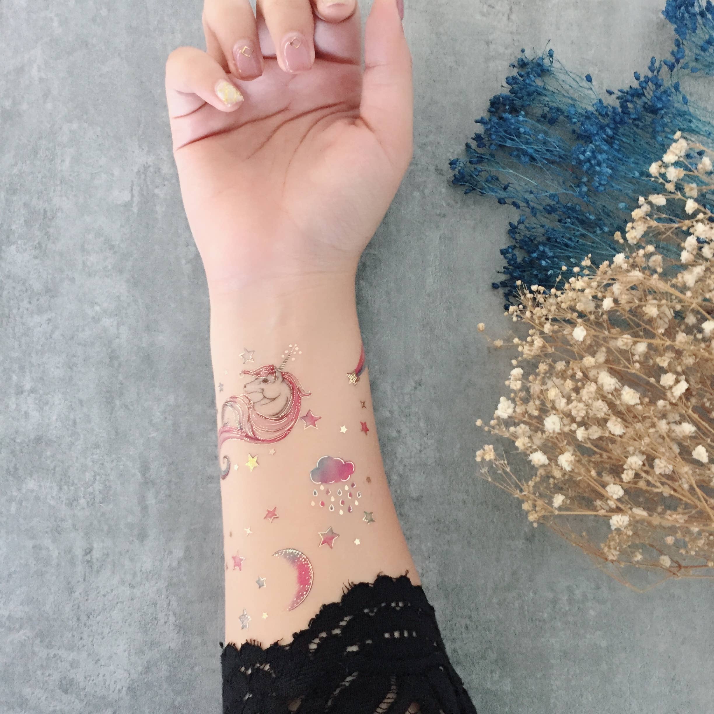 PAPERSELF – wholesale Tillfällig tatuering – Enhörning tillfälliga tatueringar klistermärken8