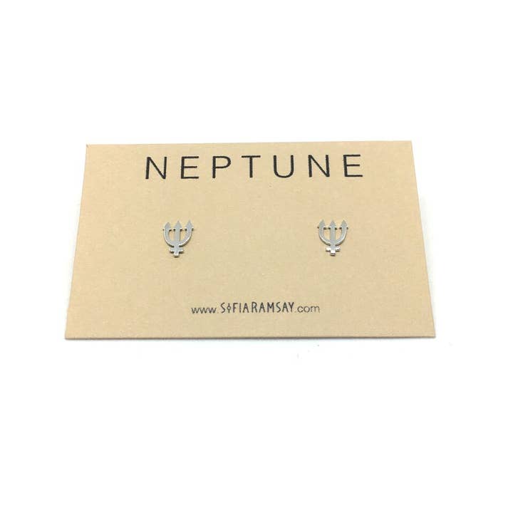 Sofia Ramsay - Wholesale Stud/Post Earrings - Planet Symbol Geometric Stud Earrings .925 Sterling Silver7