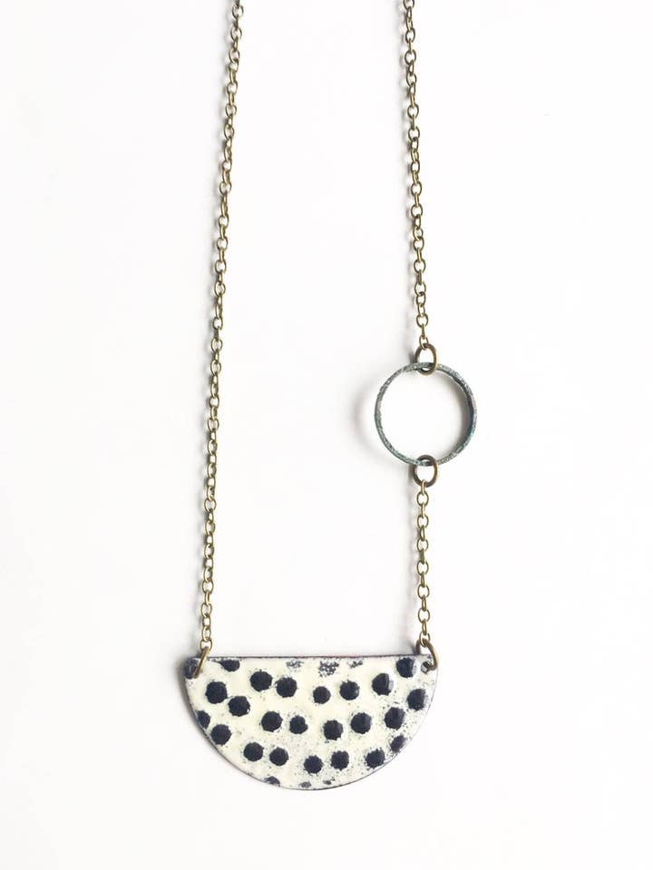 Black and White Enamel Necklace for wholesale by Courtney Fischer Jewelry