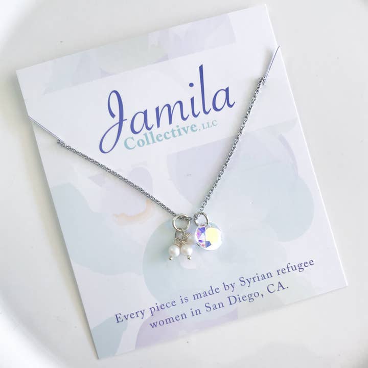Laila Cluster Necklace - Rainbow for wholesale by Jamila Collective, LLC