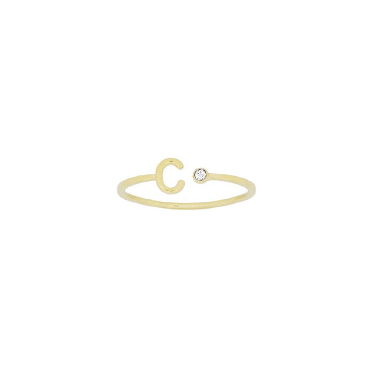 Katie Dean - Wholesale Band/Stacked Ring - 18K Gold Plated, Size 6 Initial Ring21