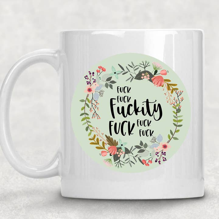 Dasha Alexander - Wholesale Coffee Mug - Floral Fuckity Mug