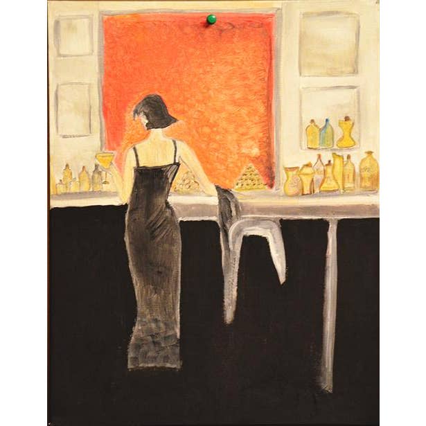 Lady in Bar Original Oil Painting for wholesale by Vibhsa
