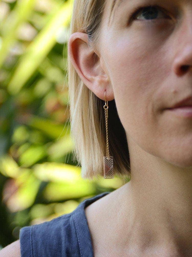 Bird of Virtue - Wholesale Dangle Earrings - Oda Earrings · Rectangular Drop Dangle Duster Earring2