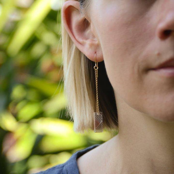 Bird of Virtue - Wholesale Dangle Earrings - Oda Earrings · Rectangular Drop Dangle Duster Earring2