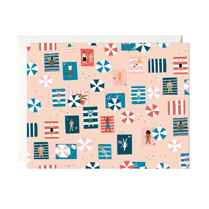 Beach Day Card for wholesale by Paula & Waffle