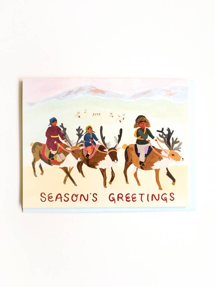 Reindeer Village Lot de 8 cartes de vœux de la saison pour la vente par Small Adventure