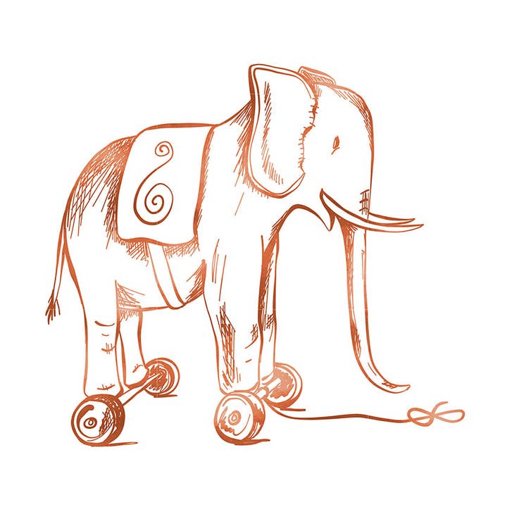 Spielzeug-Elefant-Kunst für den Großhandel von Good Juju Ink