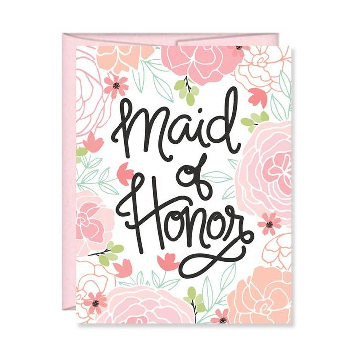 Maid Of Honor Card card, bridesmaid, wedding for wholesale by Pen & Paint