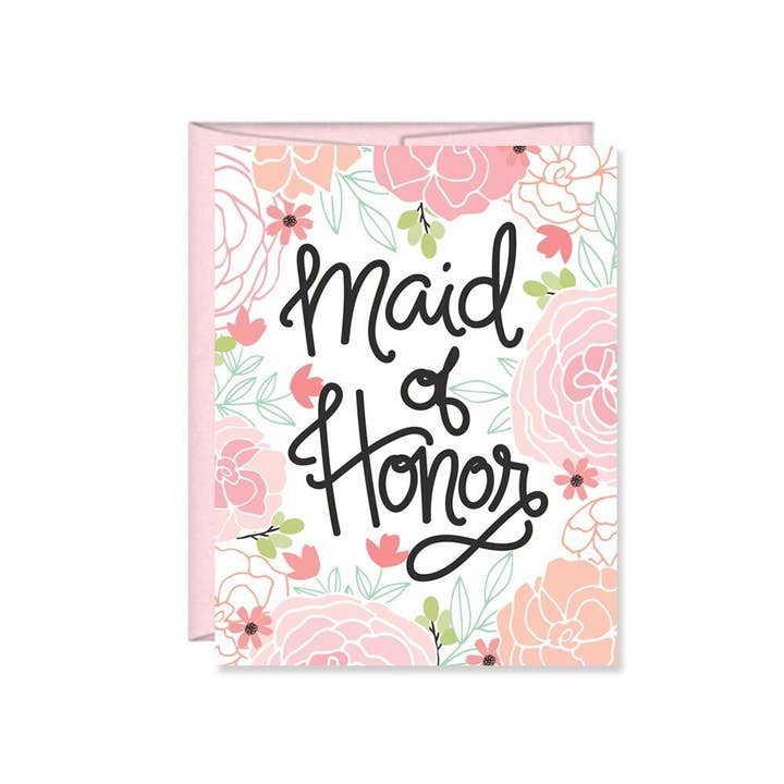 Maid Of Honor Card card, bridesmaid, wedding for wholesale by Pen & Paint