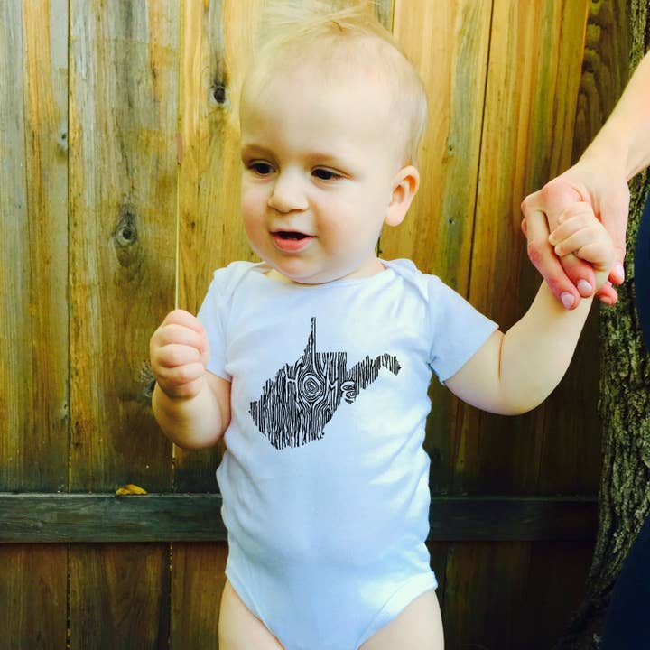 6 Months - West Virginia Baby Ingrained Bodysuit for wholesale by Ingrained Apparel