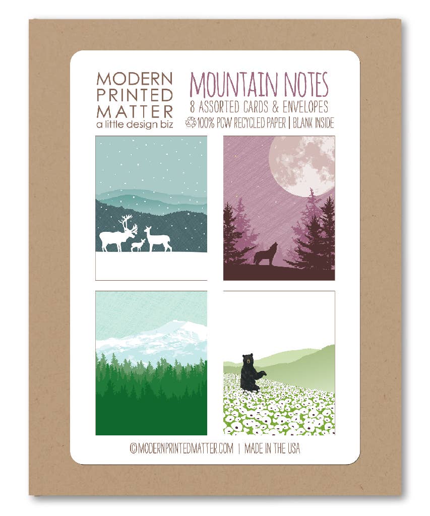 Modern Printed Matter – Conjunto de notas por atacado – Conjunto de notas em branco sortidas de montanha1